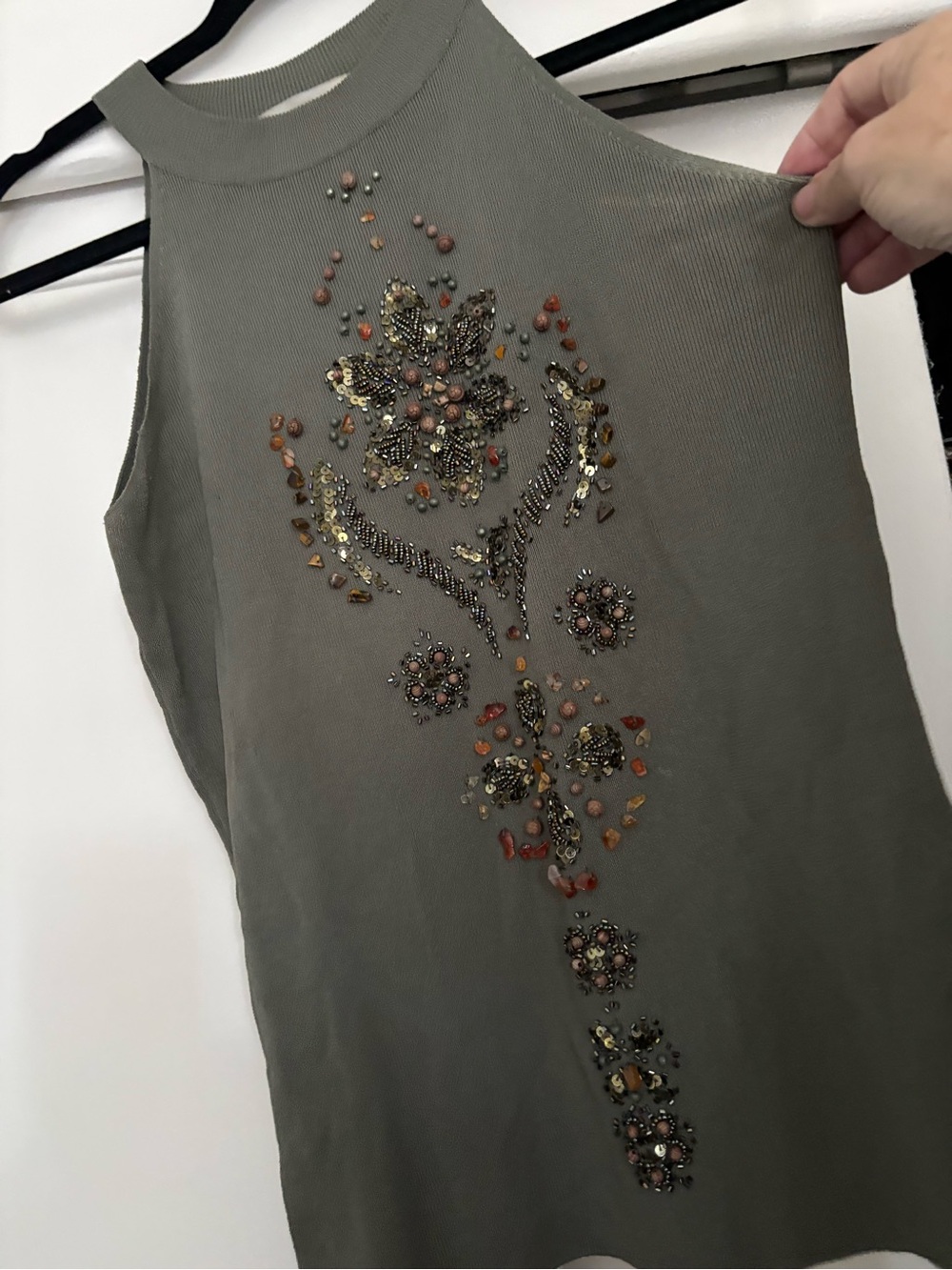 Ania. A Beautifully Beaded Vintage Sleeveless Top